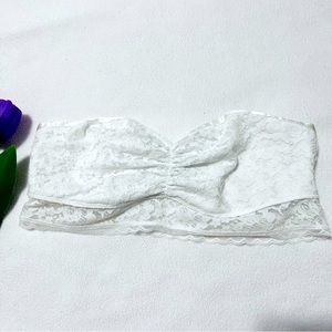 Aerie white lace bandeau size Large